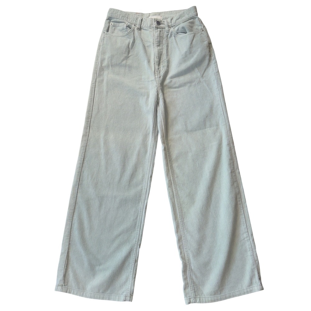 BDG High & Wide Corduroy Pants Women 28 Light Sage Wide Leg Urban Outfitters EX